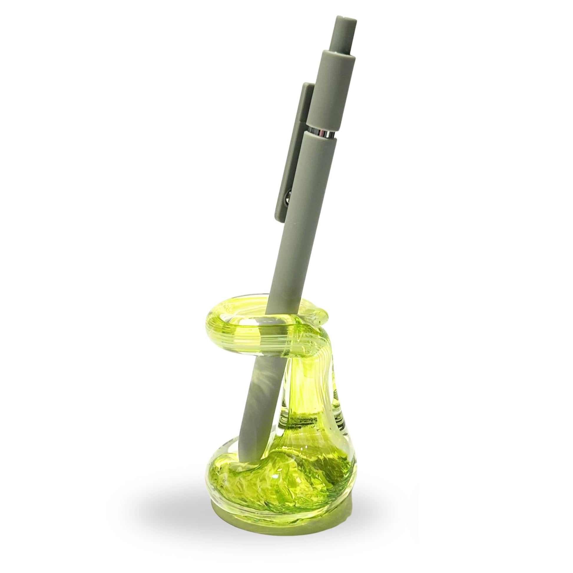 Pen Holder Bright Lemon Yellow Fire and Fern Glass Studio