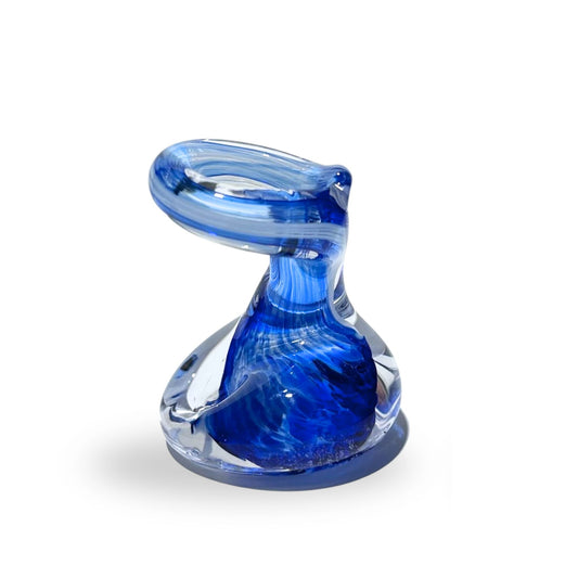 Pen Holder Glass Gift Middle Blue