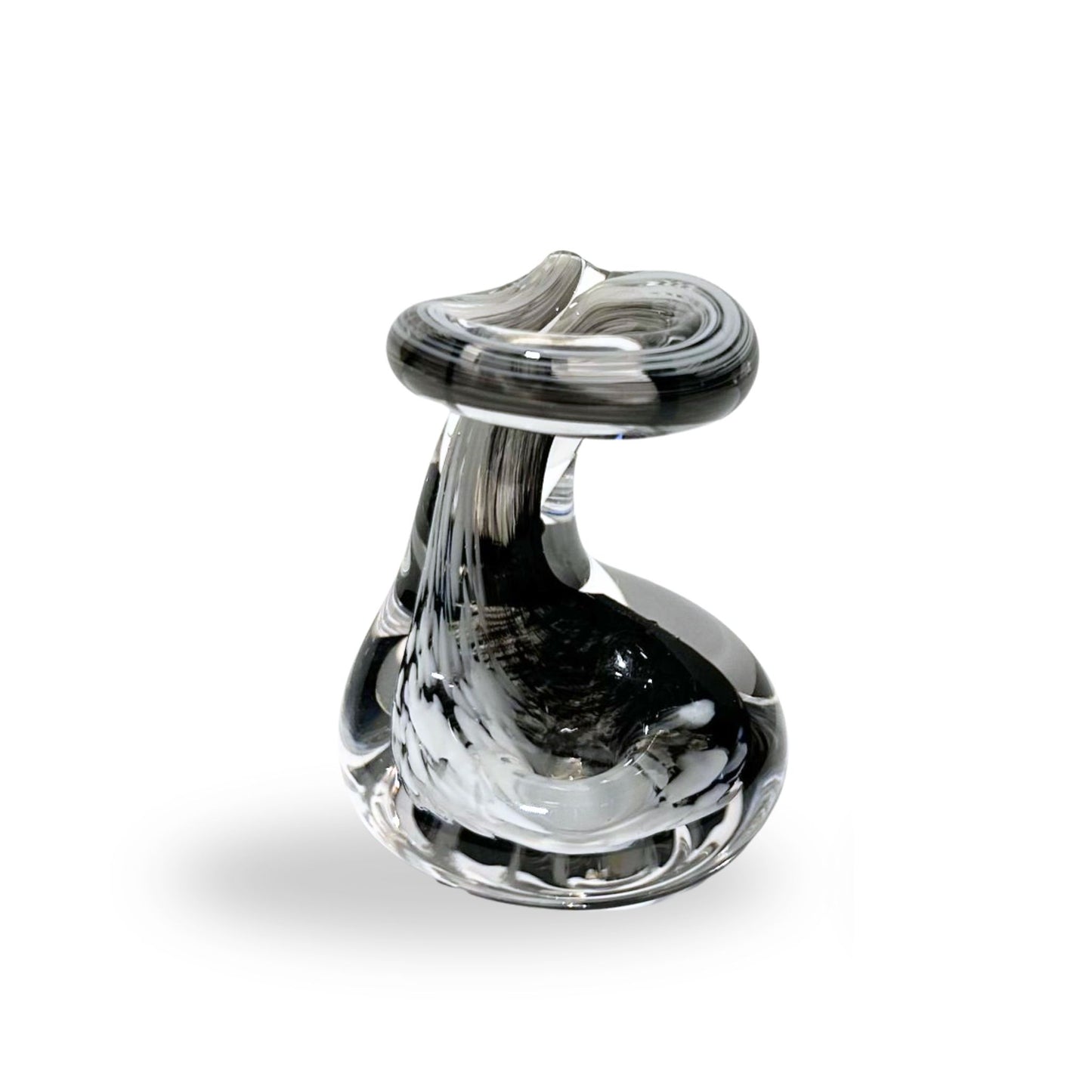 Pen Holder Grey and White Glass Gift