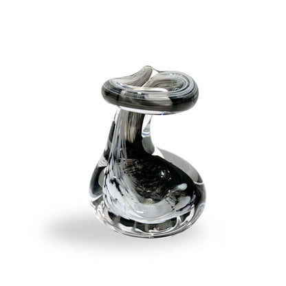 Pen Holder Grey and White Glass Gift