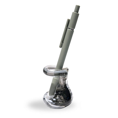 Pen Holder Grey and White Glass Gift