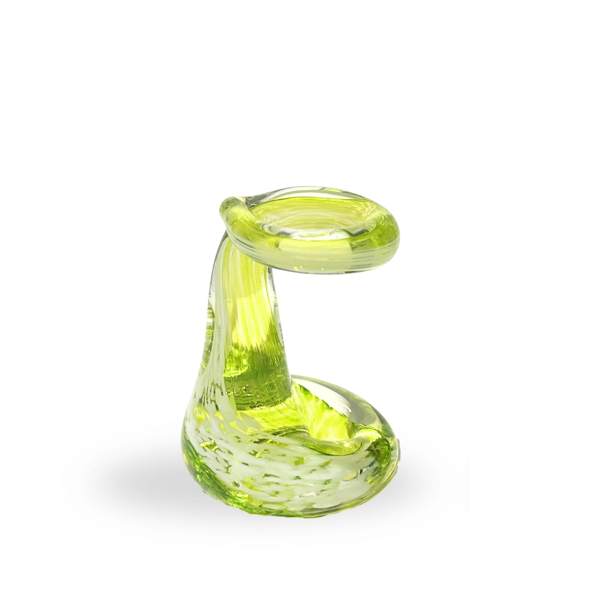 Pen Holder Lime Yellow Blown Glass