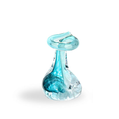 Pen holder aqua turquoise fern and fire glass studio