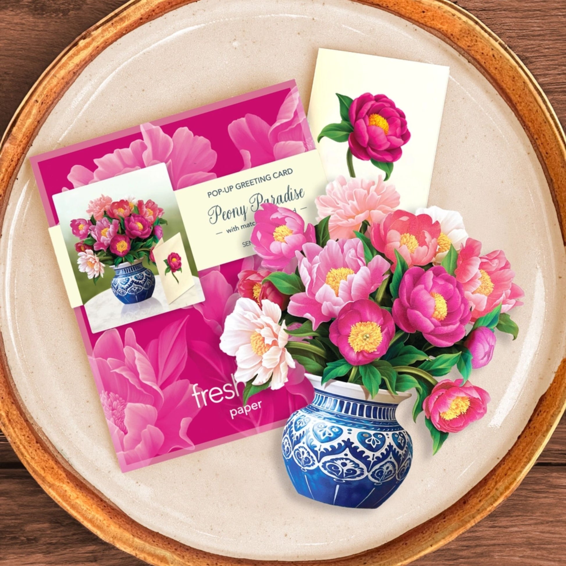 peony paradise pop-up flower Greeting card