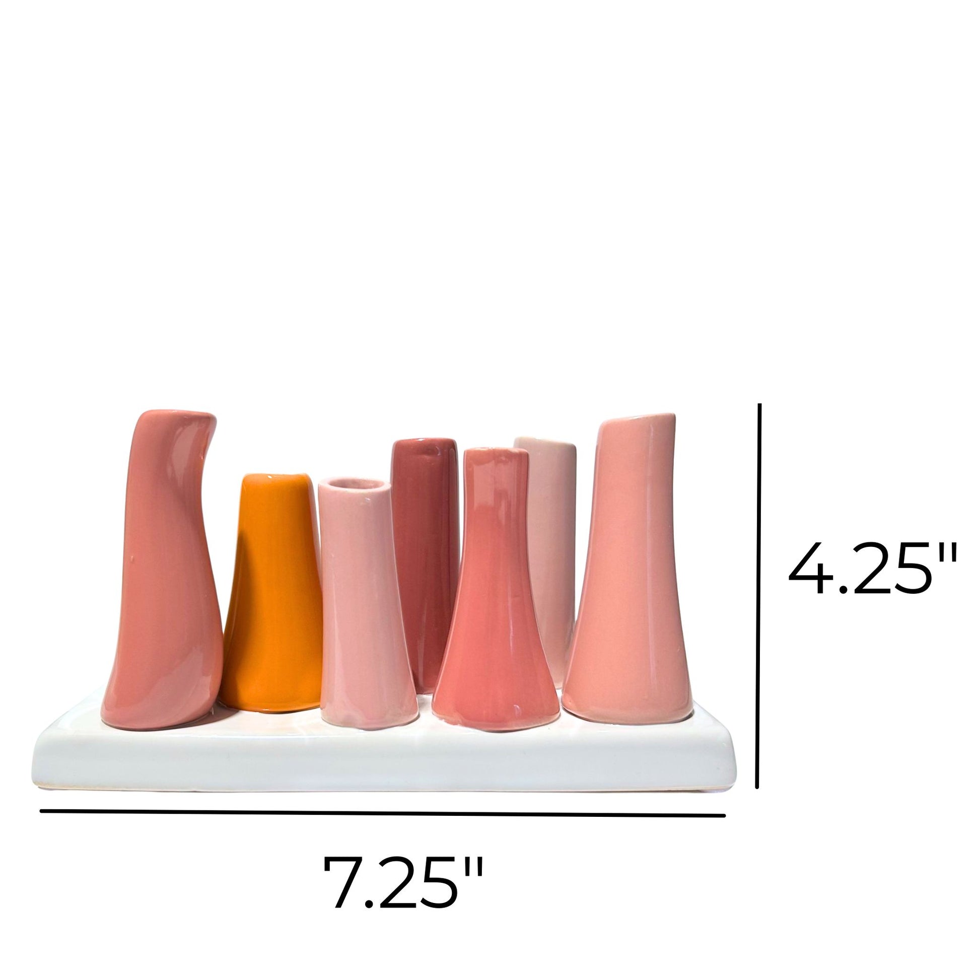 Pooley Modern Bud Vase in Shades of Pink and Orange