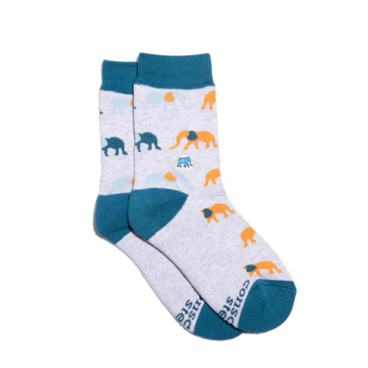 Preschool - Orange and blue socks that protect elephants