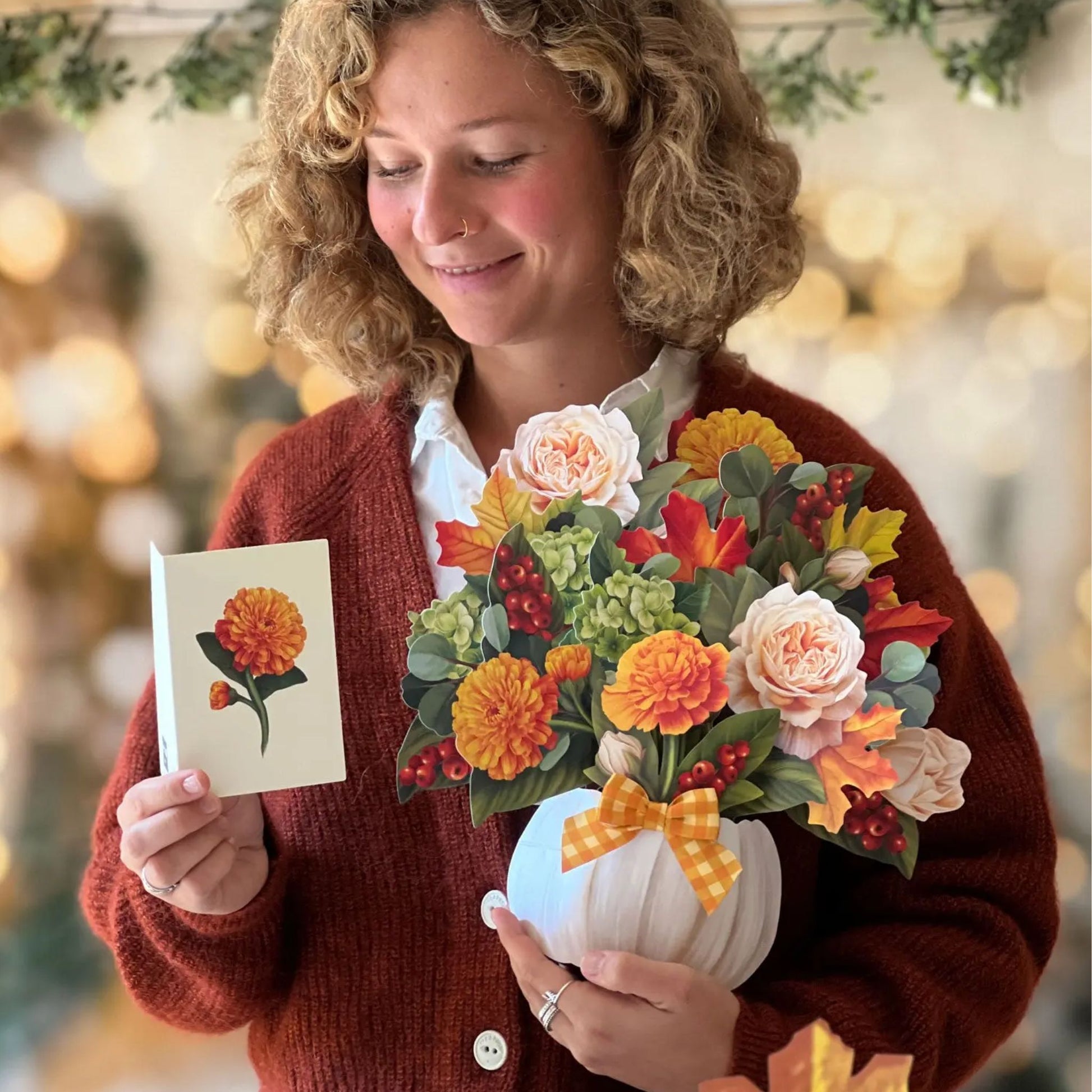 Pumpkin Spice Floral Pop Up Card
