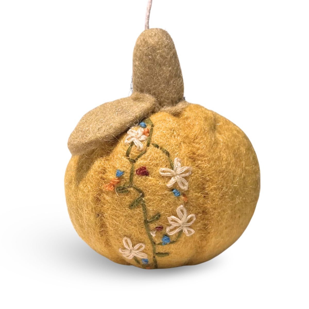 Pumpkin with Embroidery - Yellow