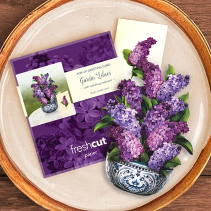 Purple Garden Lilacs Floral Pop-up card