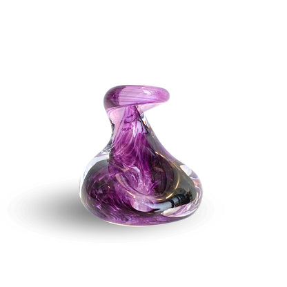 Purple and White Glass Pen Holder - Fire and Fern Glass Studio