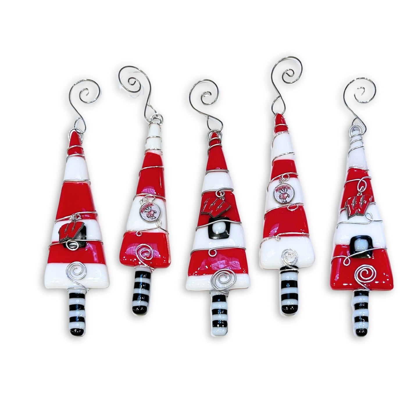 Fused Glass Badgers Ornament