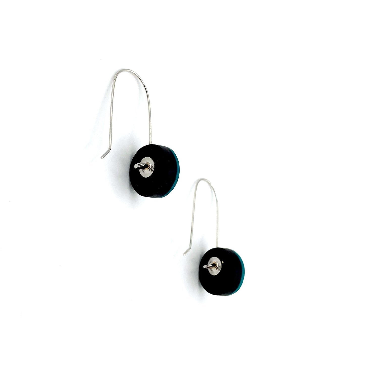 Resin Disc Earrings Turquoise