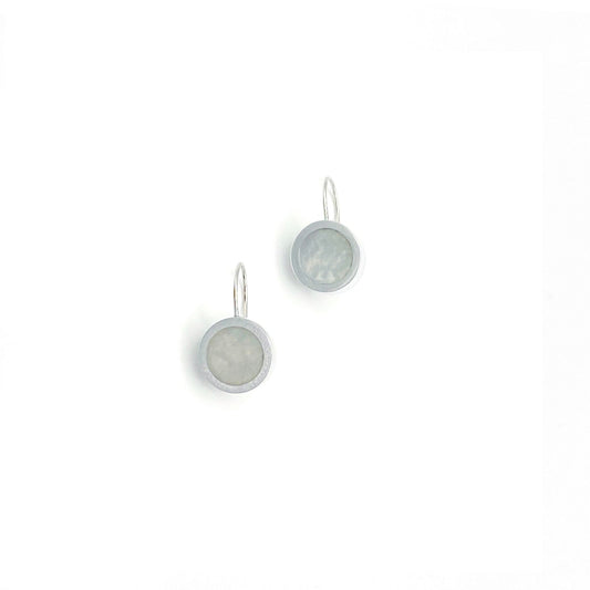 Round Alum Earrings White