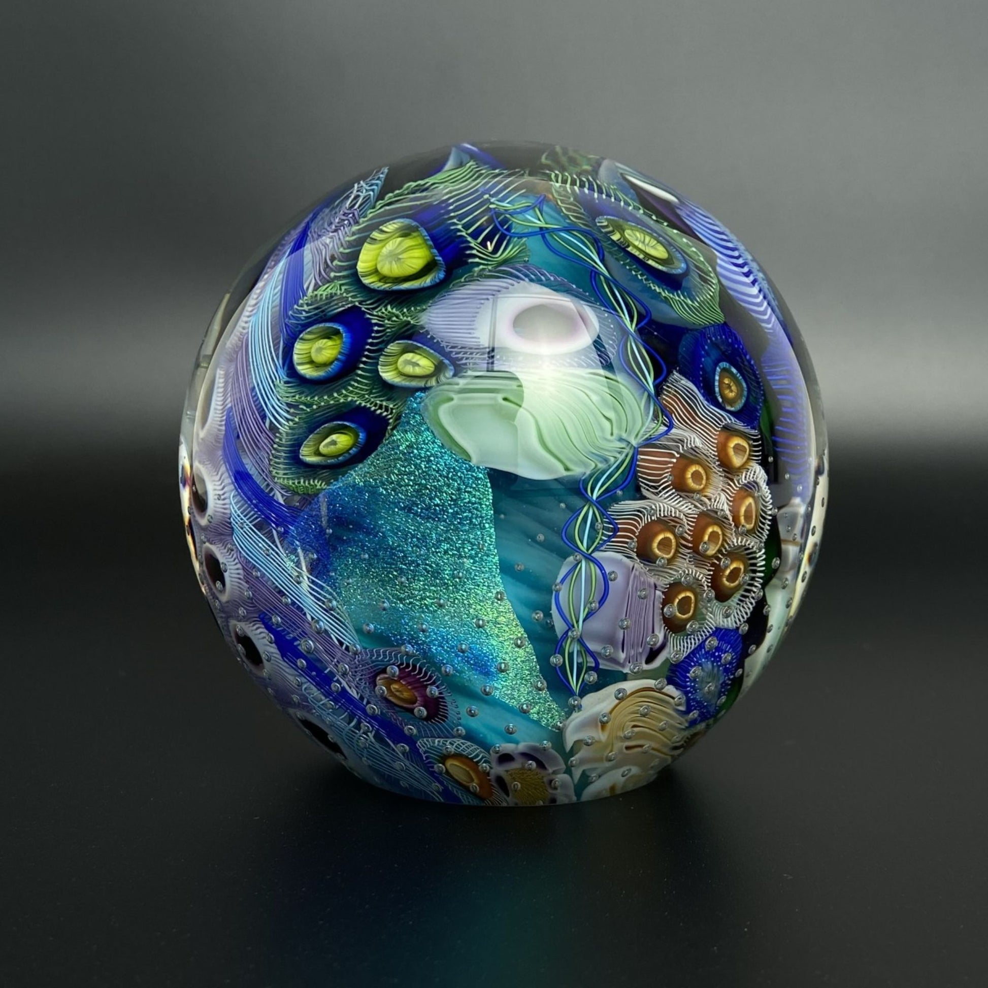 Sea Scape Ocean Inspired Blown Glass Small Orb