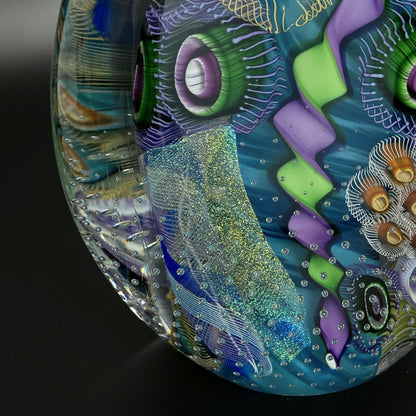 seascape handblown glass art piece
