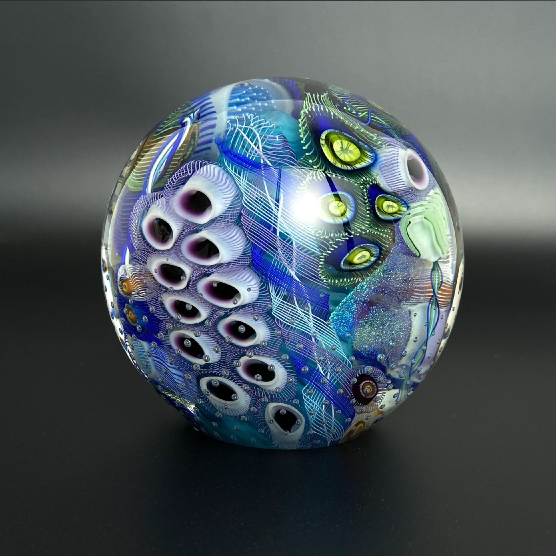 Seascape Hand Blown Glass Orb Scott Garrelts