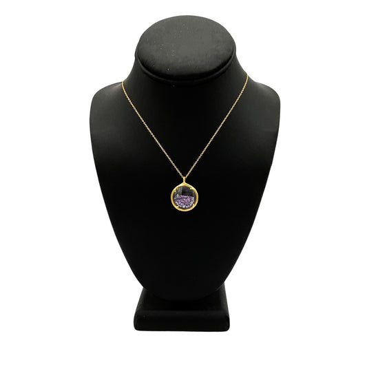 Shaker Necklace Amethyst Crystal with Gold Vermeil