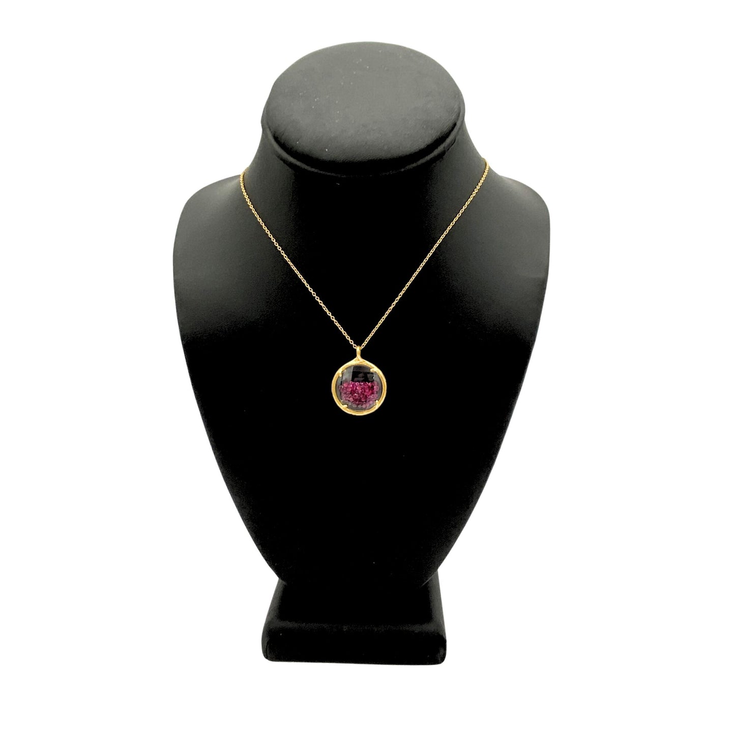 Shaker Necklace -Ruby Crystal with Gold Vermeil