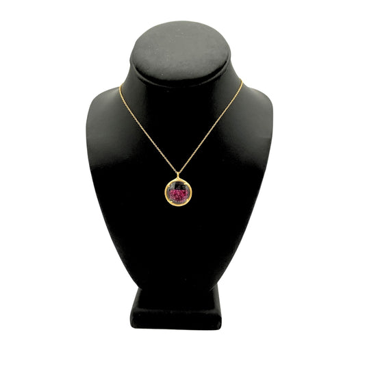 Shaker Necklace -Ruby Crystal with Gold Vermeil