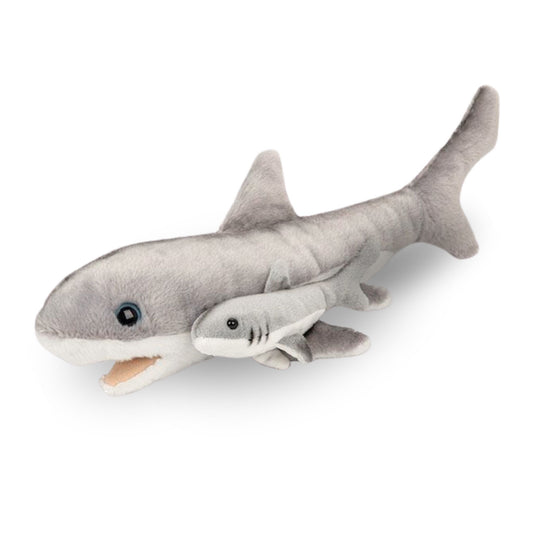 shark with pup baby shark gray plush stuffed animal