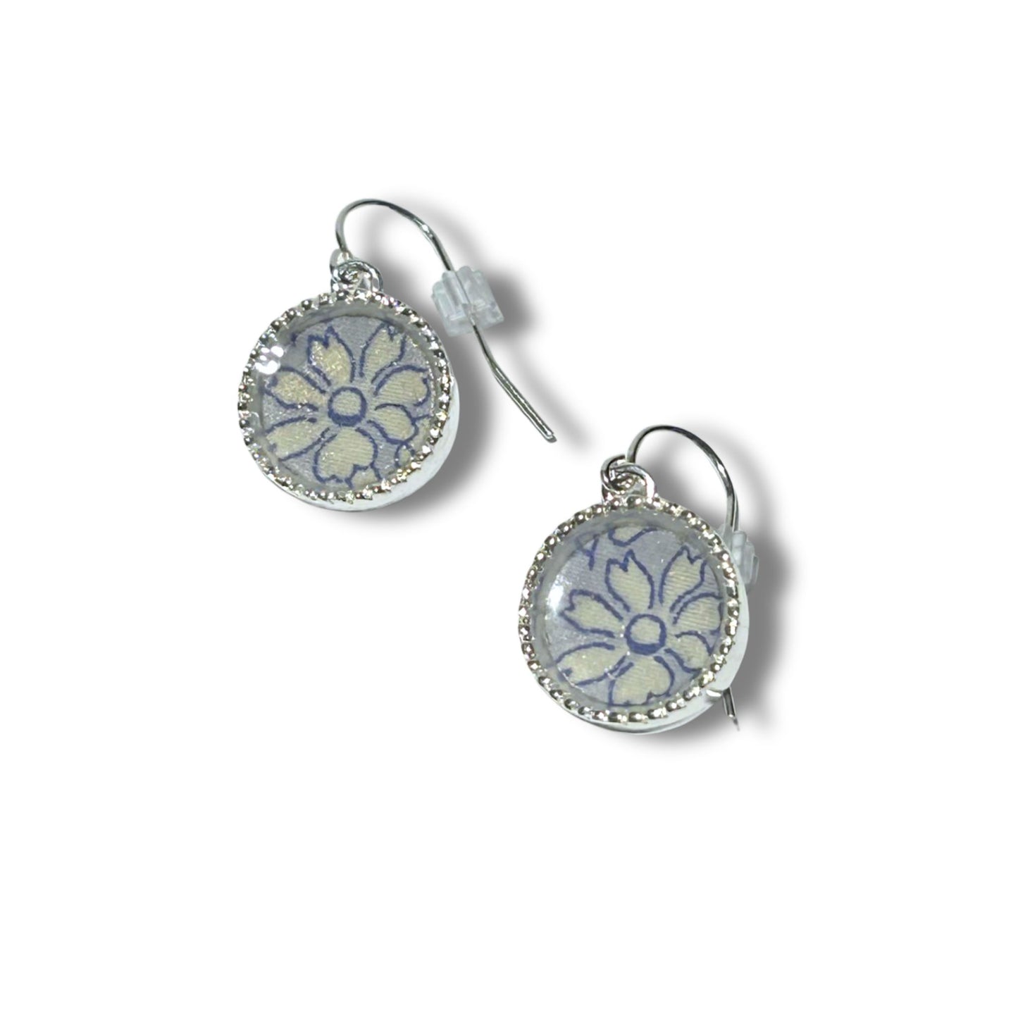 Silver Blue Capel Drop Style Earrings
