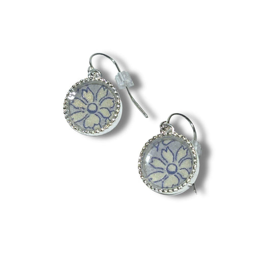 Silver Blue Capel Drop Style Earrings
