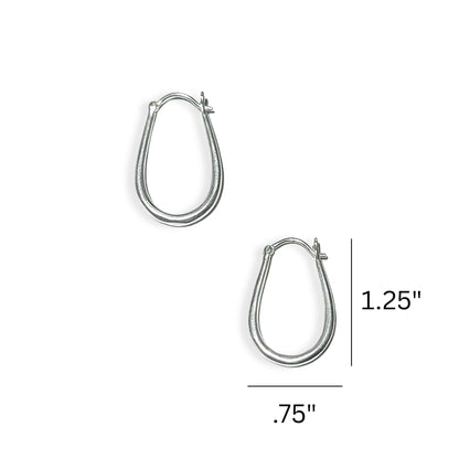 Silver Ellipse Earrings