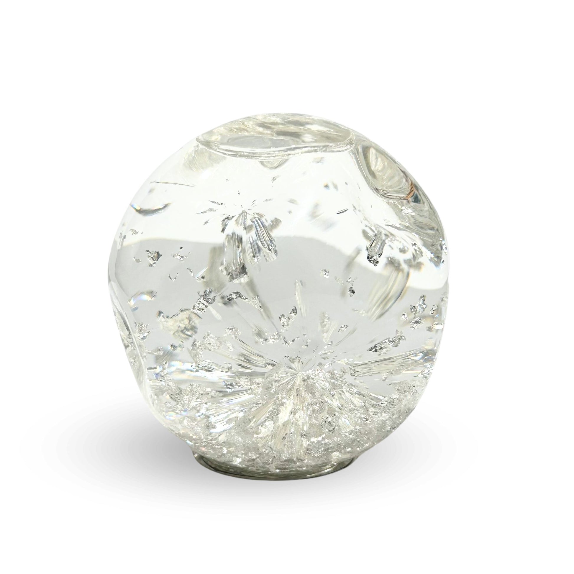 Silver Goldenflow Original Glass Paperweight