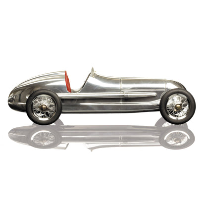 Silver Indy Model Car With Red Seat 12"