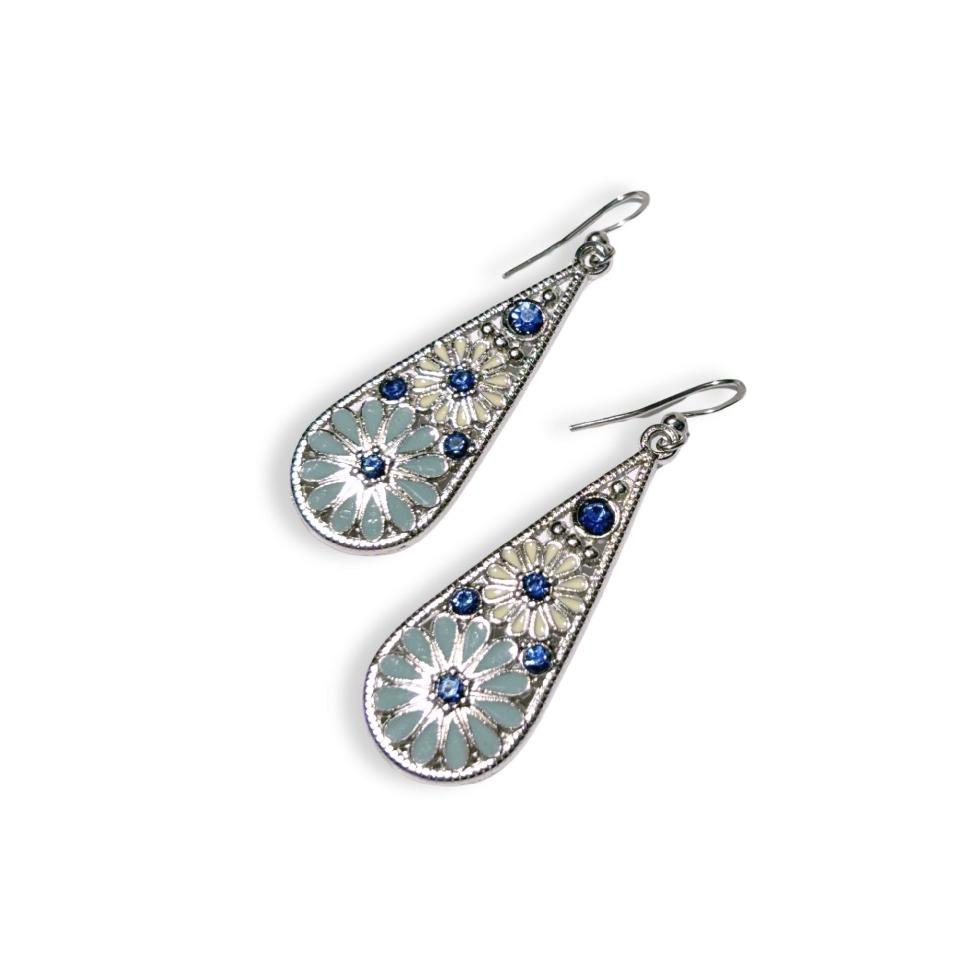 Silver Teardrop Boho Earrings
