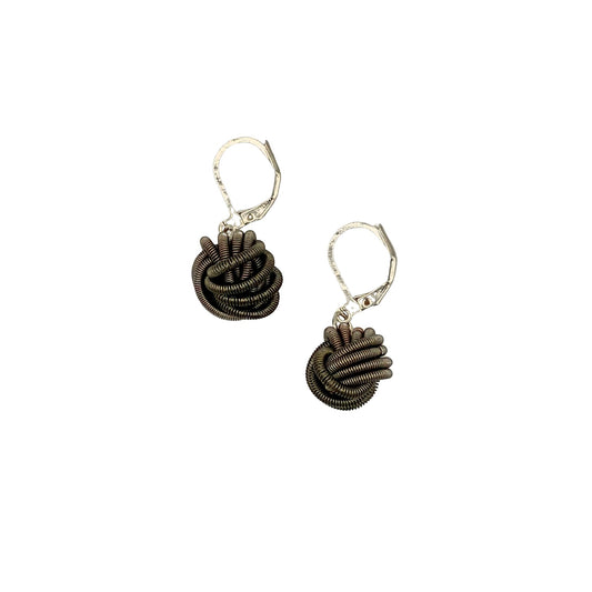 slate knot earrings gray