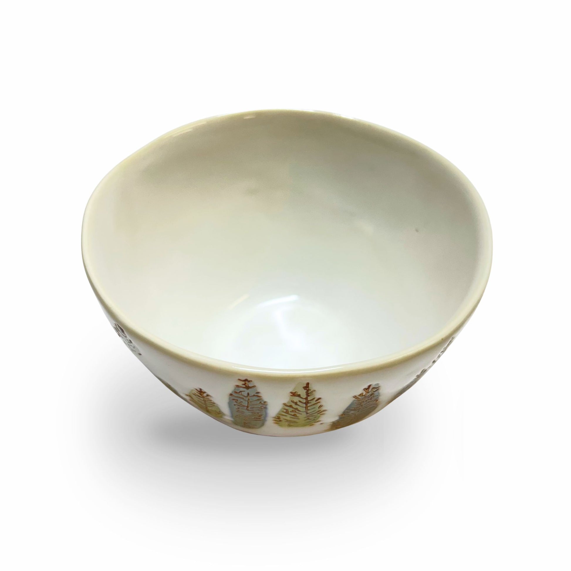 Small Stoneware Aspen Bowl with Trees