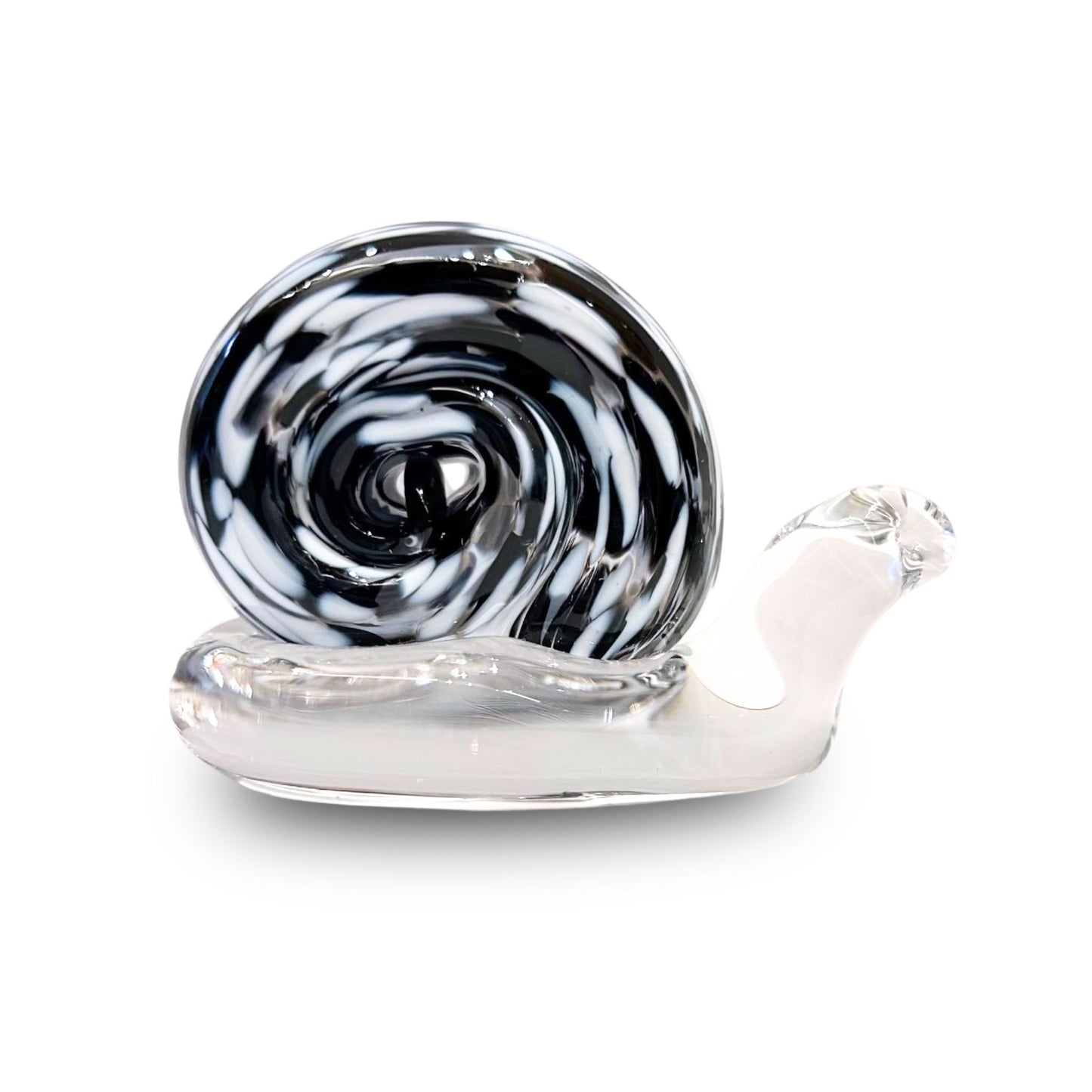 Snail - Tuxedo Black and White Blown Glass Gift