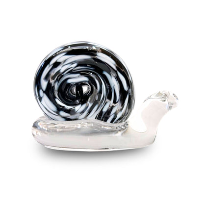 Snail - Tuxedo Black and White Blown Glass Gift