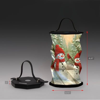snowmies winter snowmen origami lantern LED light