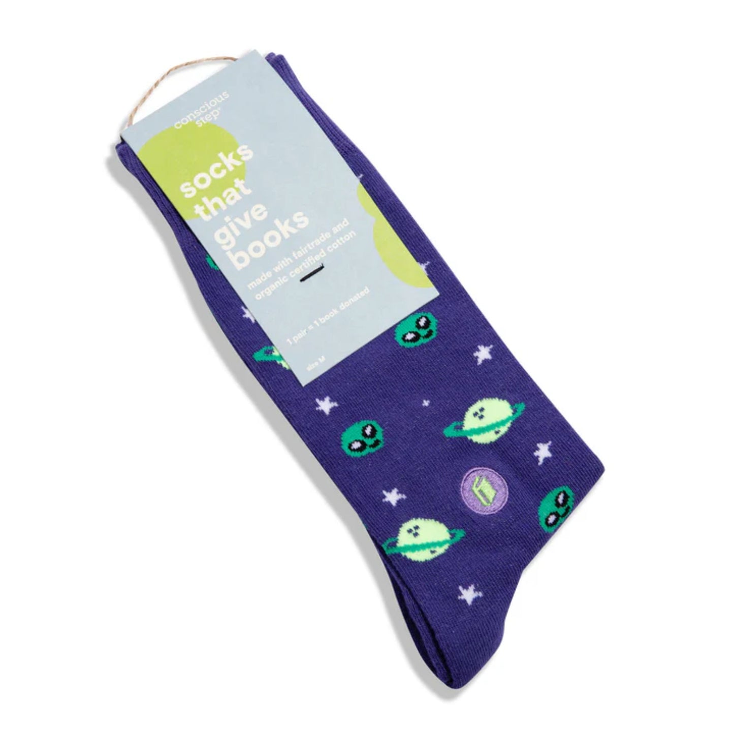 Socks that Give Books - Purple and Green