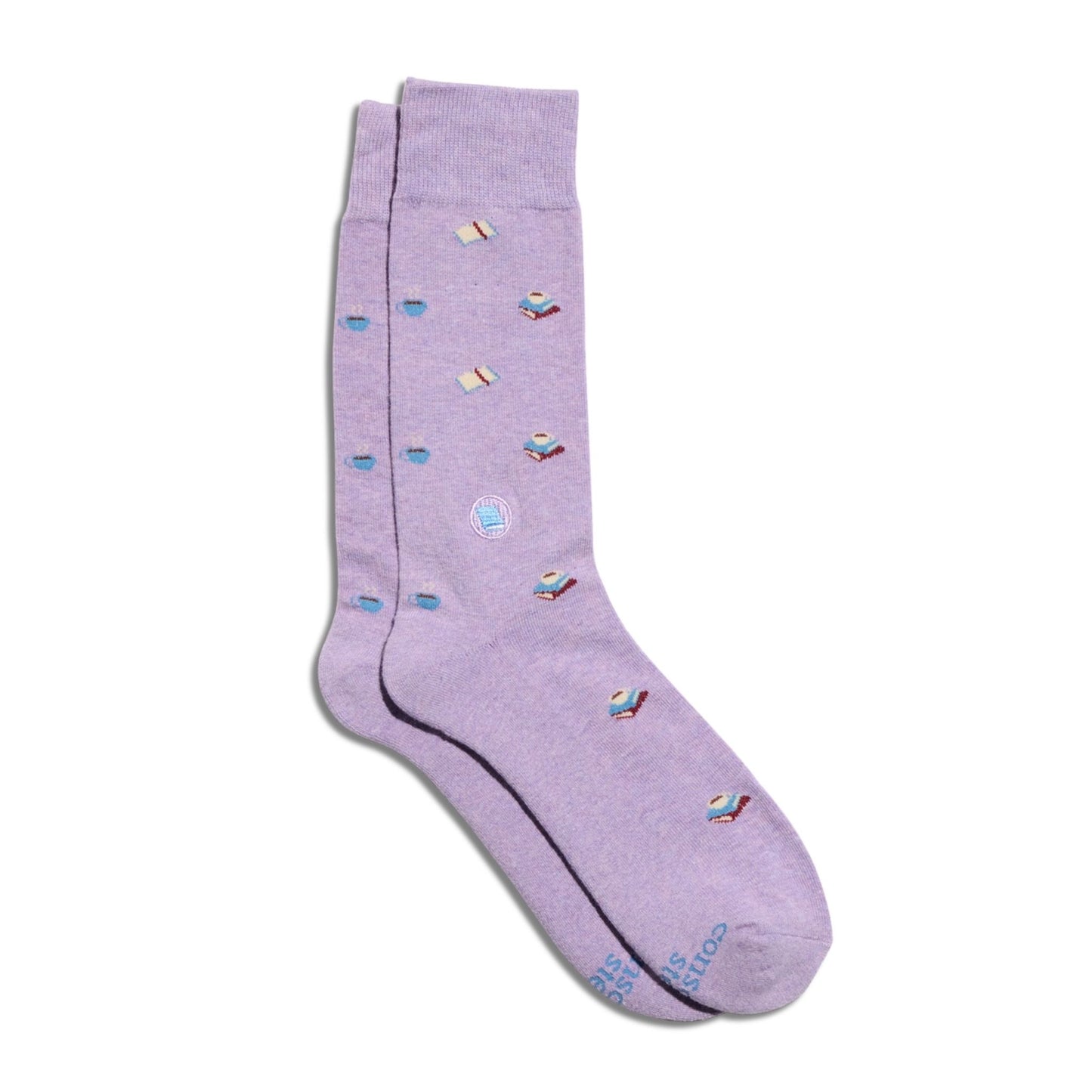 Socks that Give Books (Purple Books and Mugs) - Small