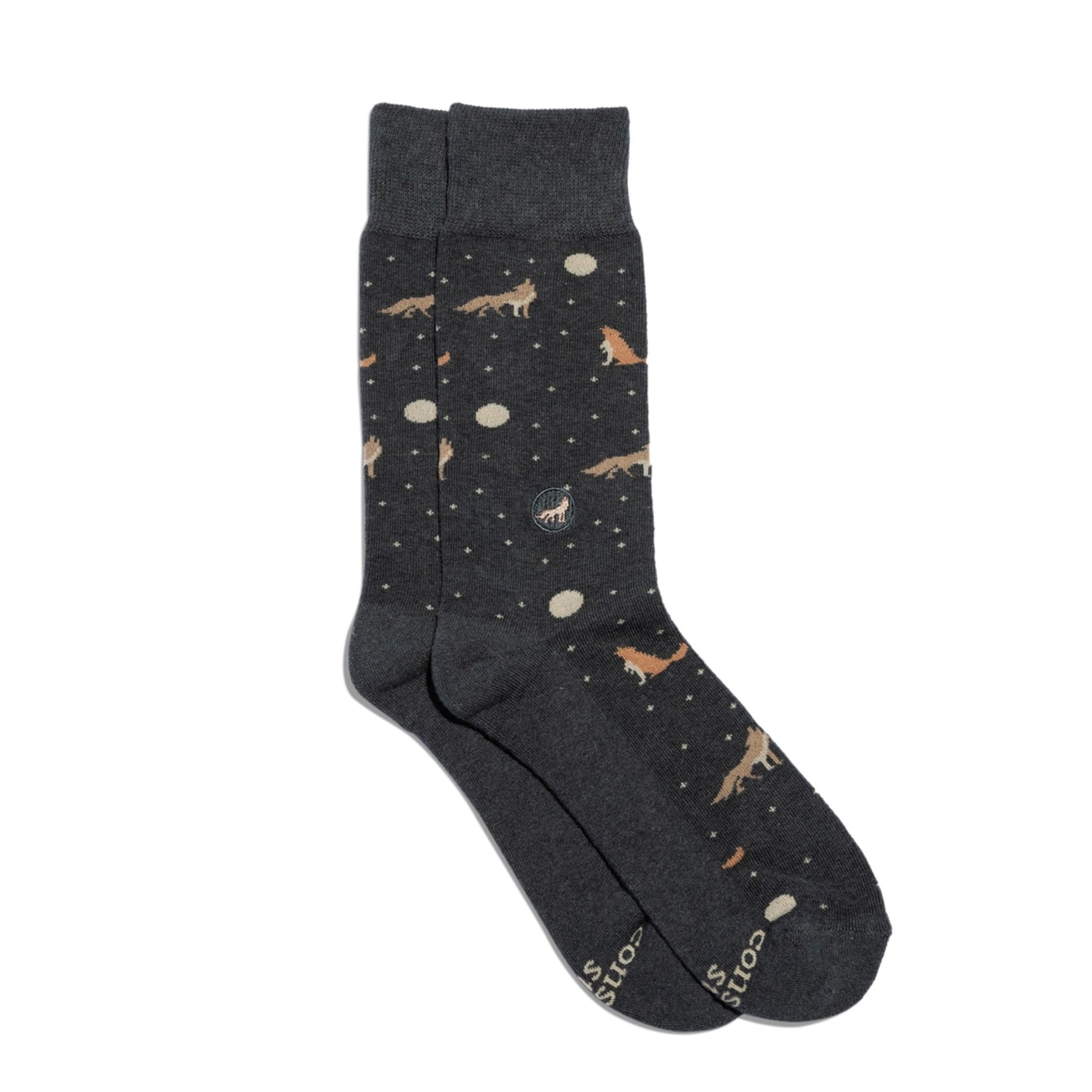Socks that Protect Wolves - Gray and Brown