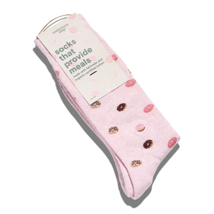 Socks that Provide Meals - Pink Donuts