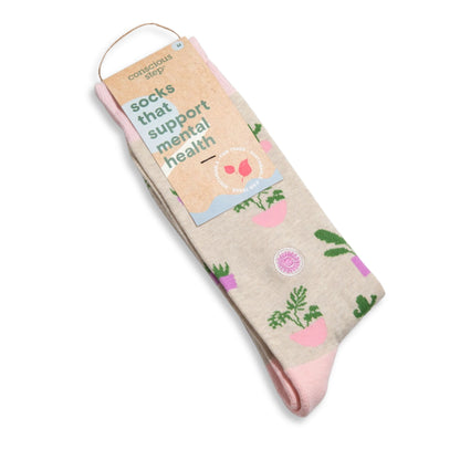 Socks that Support Mental Health - Plants - Size Small