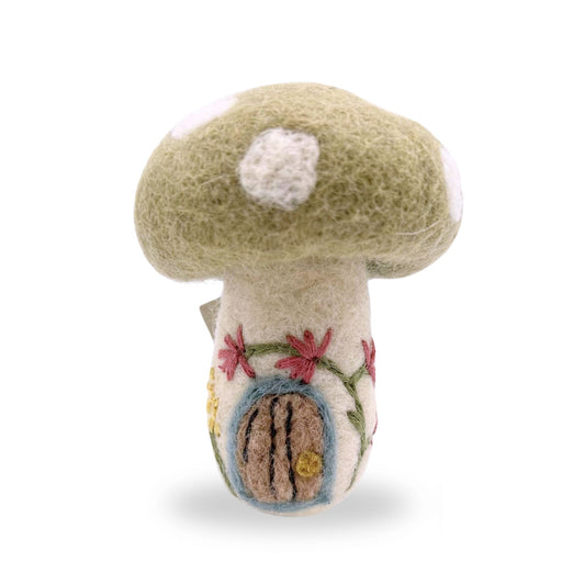 Spring Mushroom House with Flowers