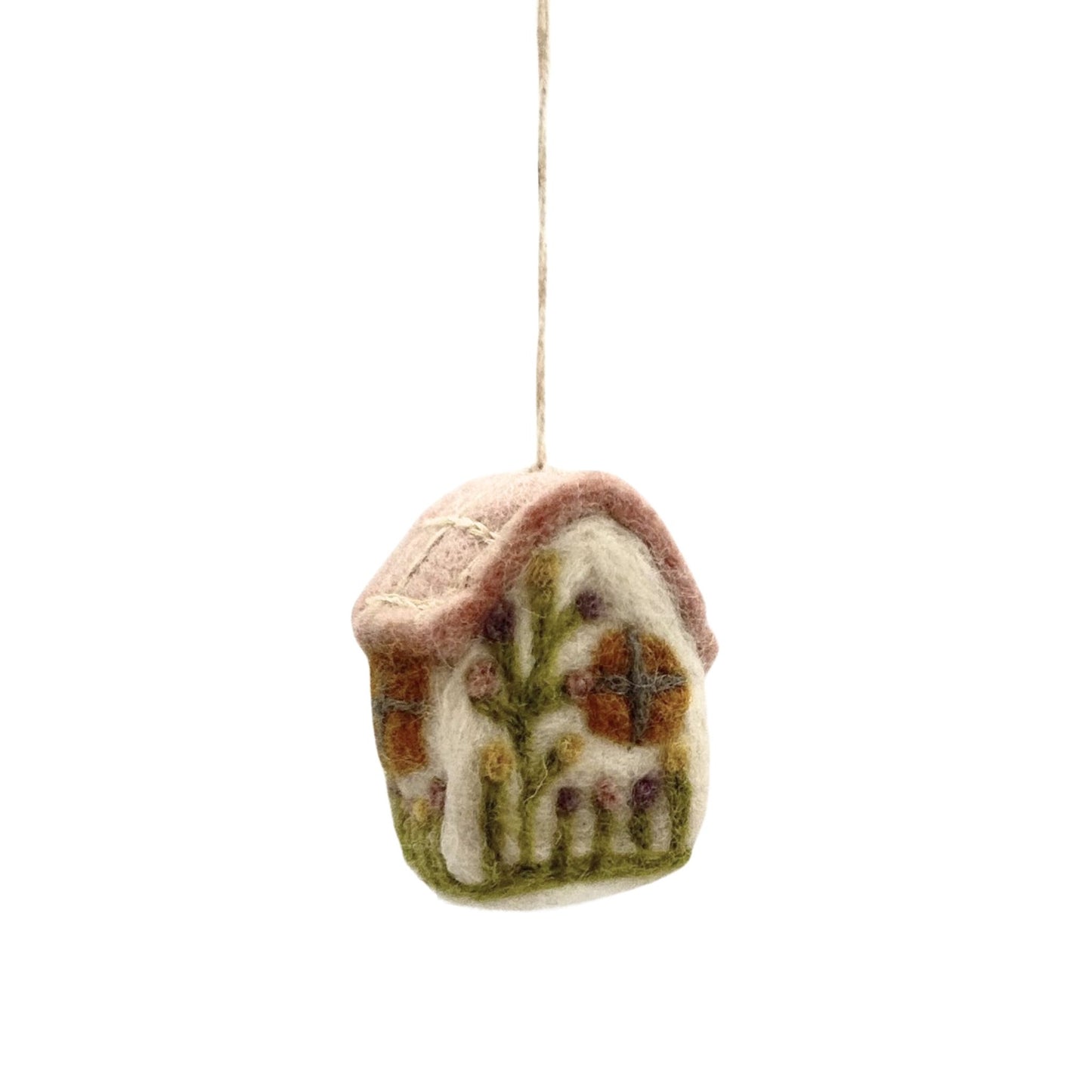 Spring Wool Felted Woodland House Ornament