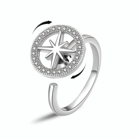 Star fidget spinner ring- silver