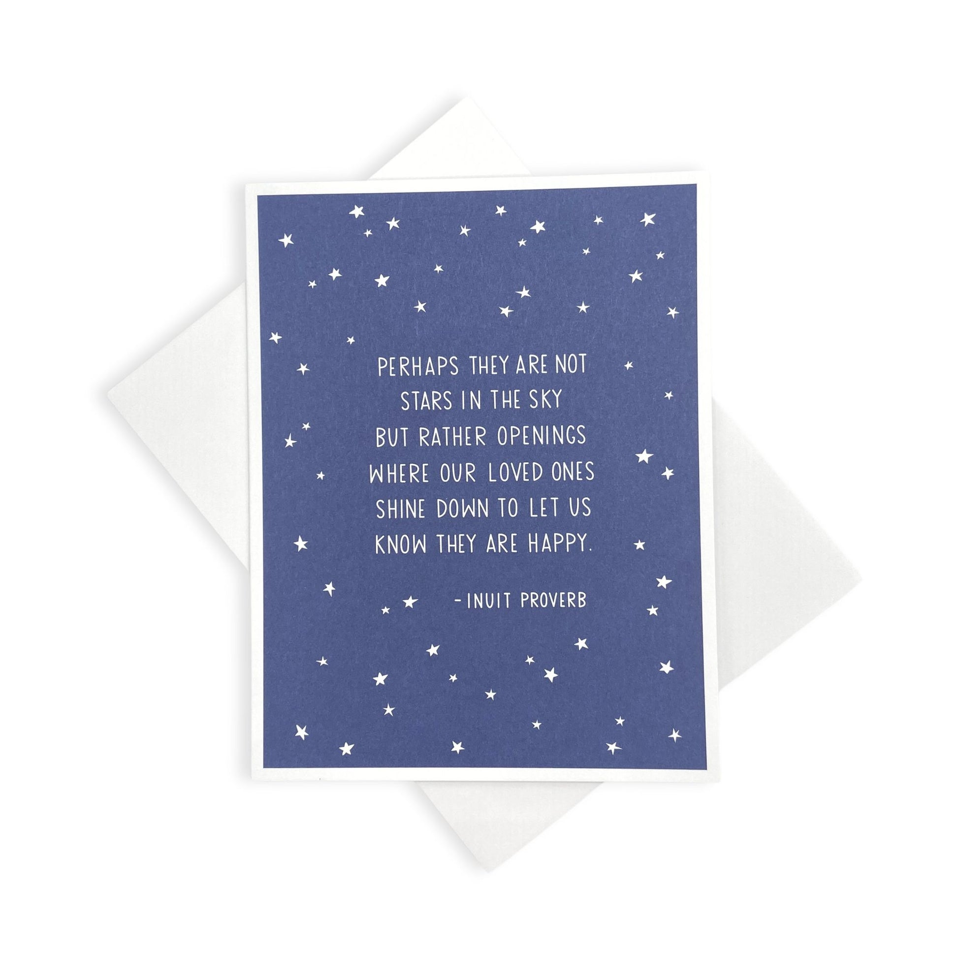 Stars in the Sky Blue and White Sympathy Greeting Card