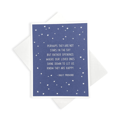 Stars in the Sky Blue and White Sympathy Greeting Card