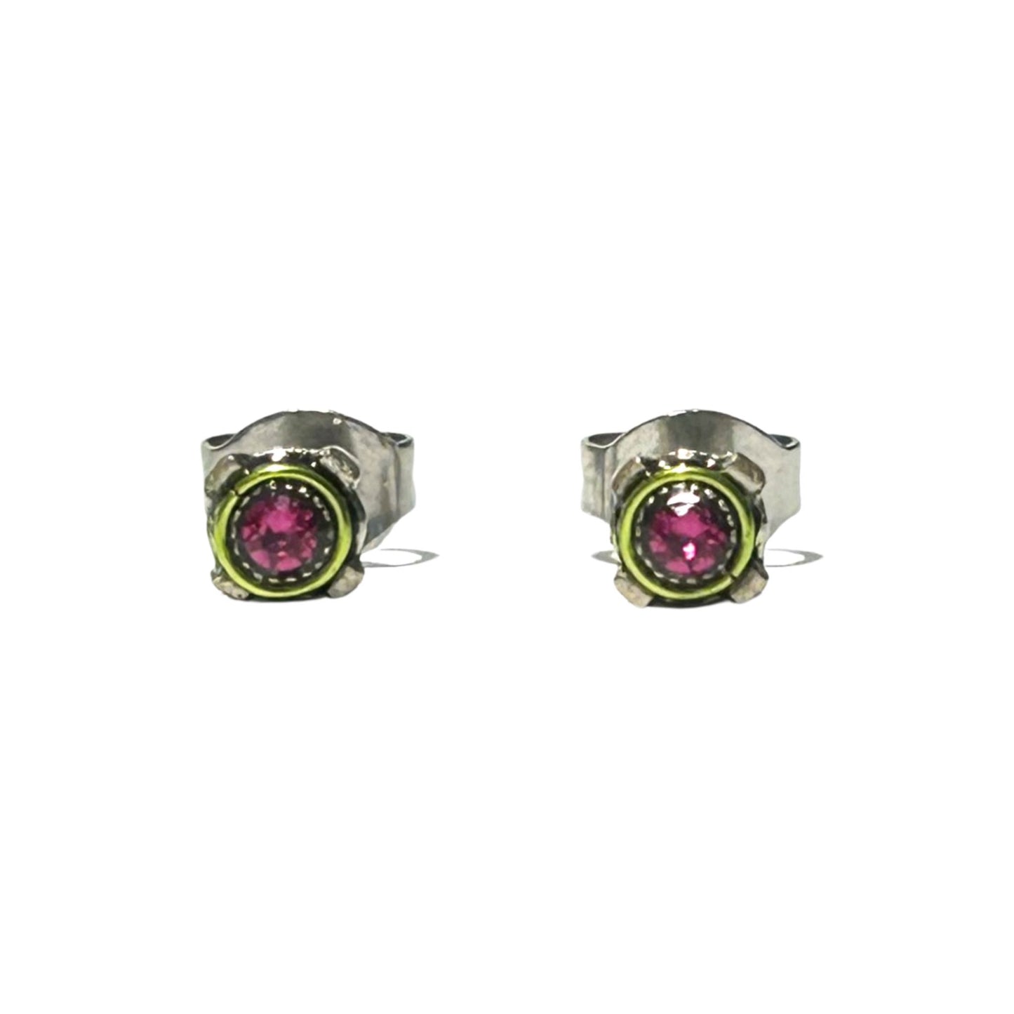 Stud Post Earrings Fuchsia