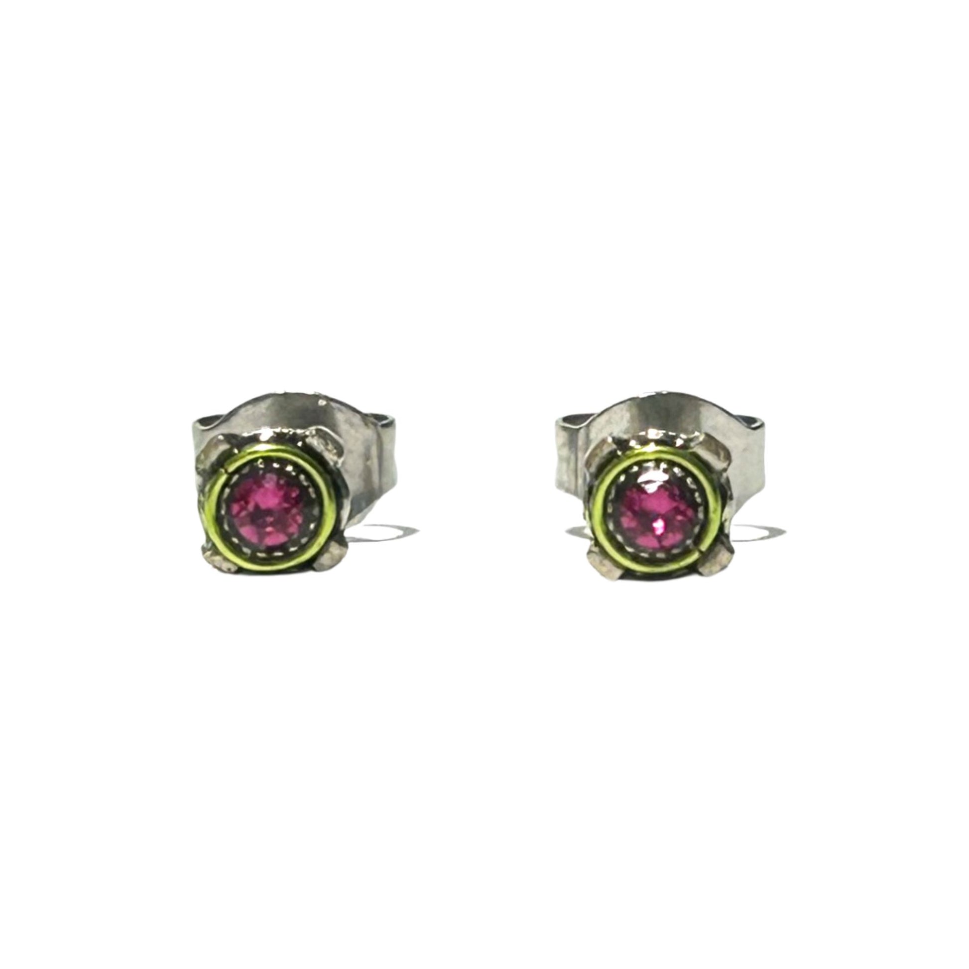 Stud Post Earrings Fuchsia