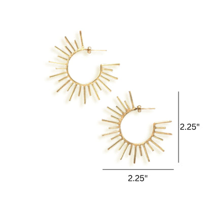 Sun Beam Gold Earrings