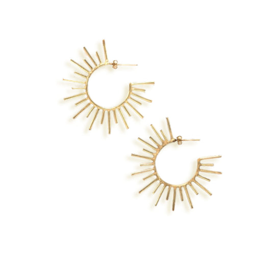 Sun Beam Hoop Earrings
