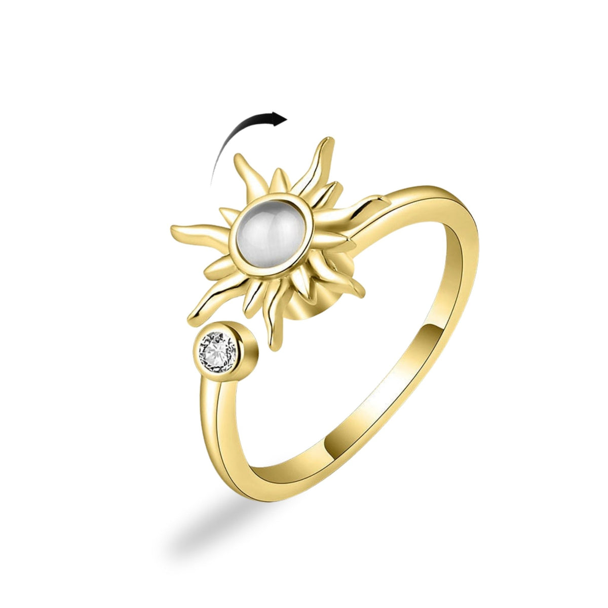 Sun Fidget Spinner Ring in Gold